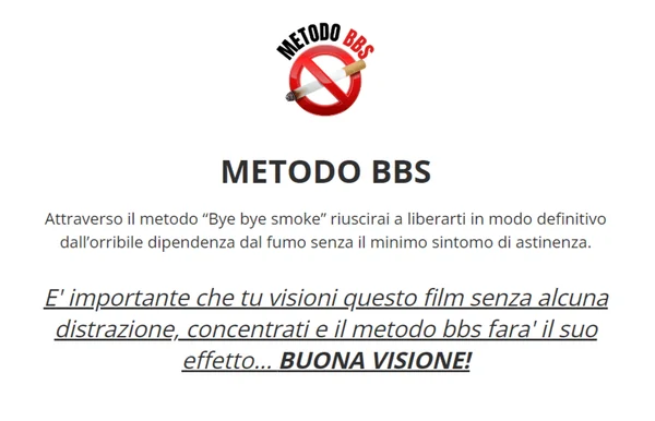 Come smettere di fumare – Metodo bye bye smoke - copertina corso