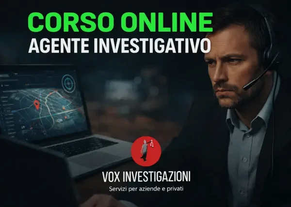 Corso Online Agente Investigativo – Vox Investigazioni - copertina corso
