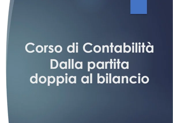 Dalla Partita Doppia al Bilancio – Giovanni Trizza - copertina corso