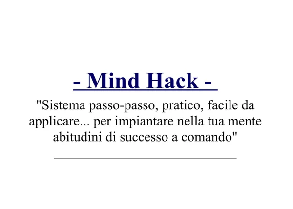 Mind Hack – Valerio Conti - copertina corso