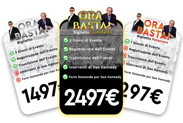 “ORA BASTA! ” di Big Luca e Dan Kennedy, evento del 04/05/06 dicembre 2021 - copertina corso