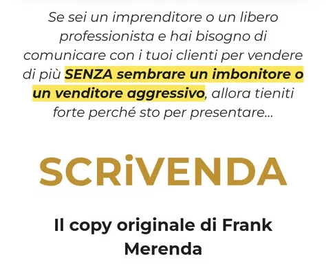 Scrivenda – Frank Merenda - copertina corso