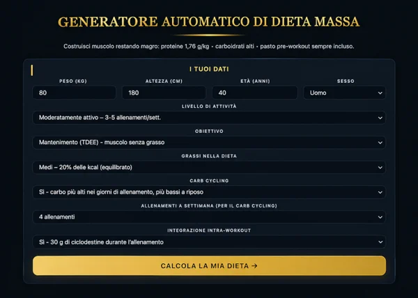 Corso Generatore Automatico Dieta Massa – Edoardo Baldini